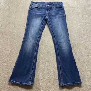 Amethyst Jeans Womens 9 Short Bootcut Embroidered Pockets Stretch Denim Pants